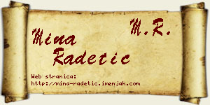 Mina Radetić vizit kartica